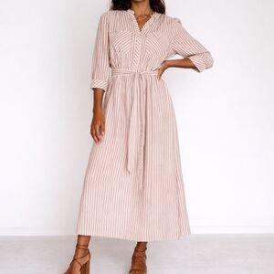 dRA Los Angeles Anthropologie Cassie Shirt Dress Womens Small Red White Stripes
